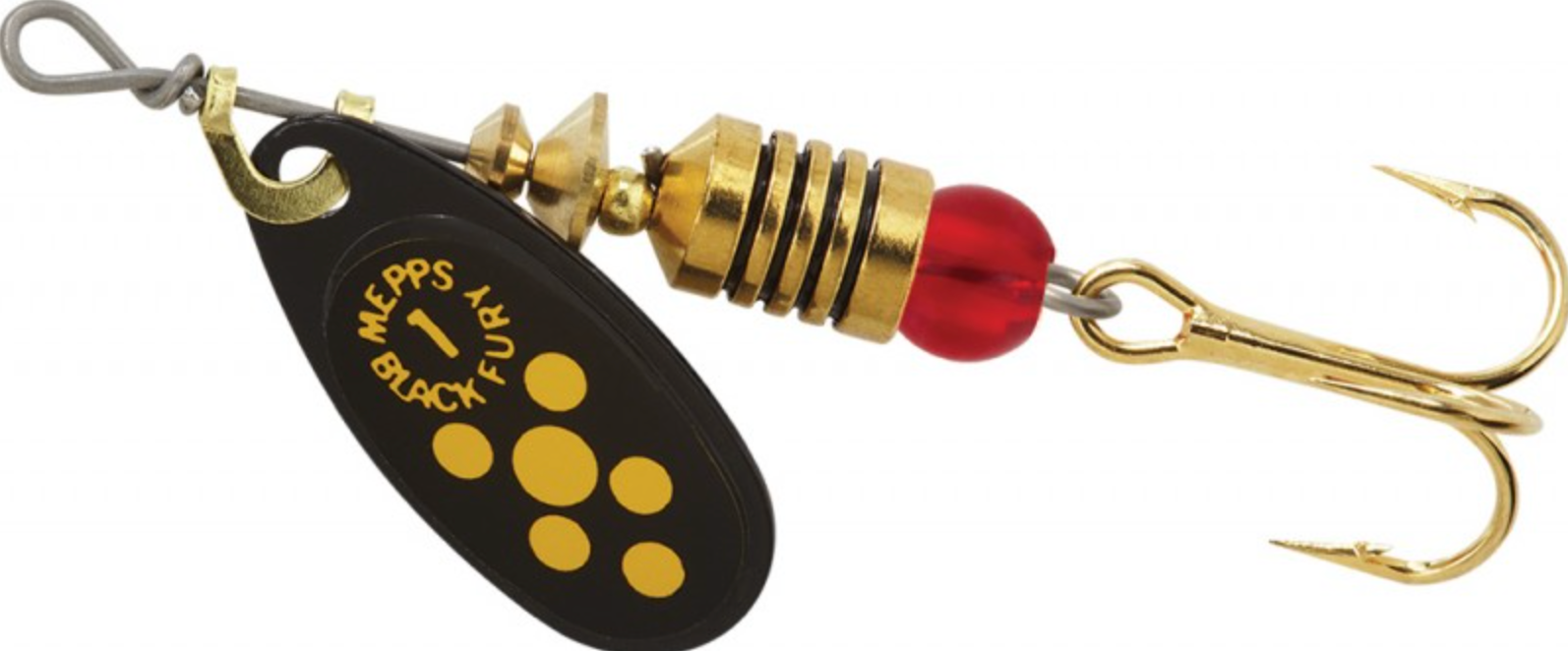 Mepps Black Fury Spinning Metal Lure (3.5g/Size 1)(Black/Yellow)