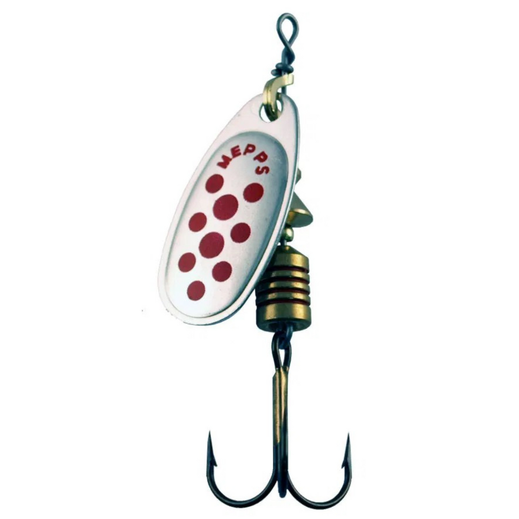 Mepps Comet Decoree Spinning Metal Lure (4.5g/Size 2)(Silver/Red Dot)