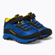 Load image into Gallery viewer, Merrell Kids Speed A/C Waterproof Mid Trail Boots (Black/Royal/Yellow)(UKJ12-UK4)

