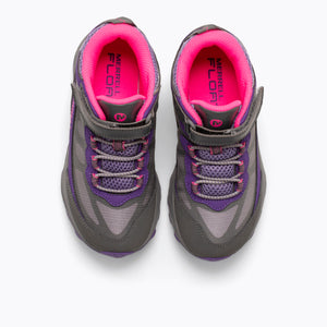 Merrell Kids Speed A/C Waterproof Mid Trail Boots (Grey/Pink/Purple)(UKJ12-UK4)