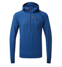 Load image into Gallery viewer, Mountain Equipment Men&#39;s Aiguille Hooded Technical Half Zip Top (Admiral Blue)
