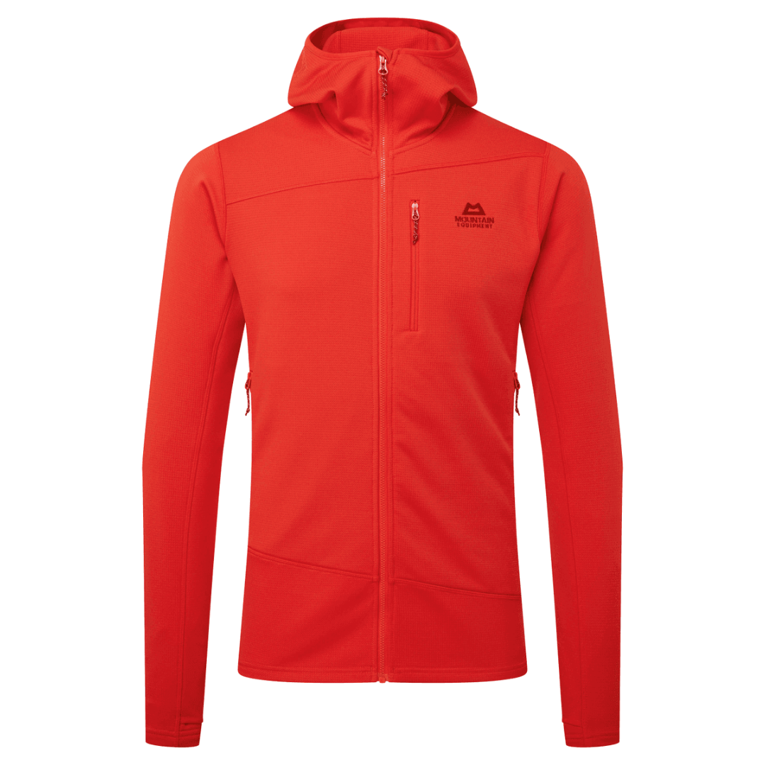 Mountain Equipment Men's Durian Hooded Full Zip Fleece (Chili Red