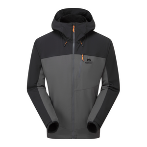 Mountain Equipment Men's Frontier Hooded Softshell Jacket (Anvil Grey/Black)