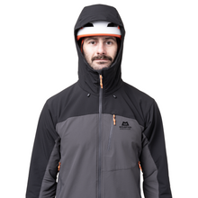 Load image into Gallery viewer, Mountain Equipment Men&#39;s Frontier Hooded Softshell Jacket (Anvil Grey/Black)
