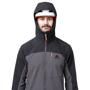 Mountain Equipment Men's Frontier Hooded Softshell Jacket (Anvil Grey/Black)