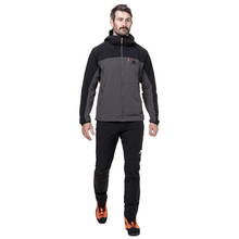 Load image into Gallery viewer, Mountain Equipment Men&#39;s Frontier Hooded Softshell Jacket (Anvil Grey/Black)
