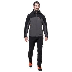 Mountain Equipment Men's Frontier Hooded Softshell Jacket (Anvil Grey/Black)