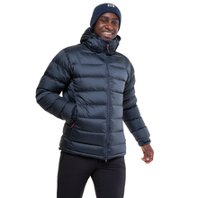 Load image into Gallery viewer, Mountain Equipment Men&#39;s Lightline 700 Fill Hooded Down Insulated Jacket (Blue Nights/Cosmo Lining)
