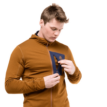 Load image into Gallery viewer, Mountain Equipment Men&#39;s Lumiko Hooded Full Zip Fleece (Walnut/Cosmos)
