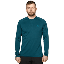 Load image into Gallery viewer, Mountain Equipment Men&#39;s Nava Long Sleeve Zip Technical Tee (Majolica Blue)
