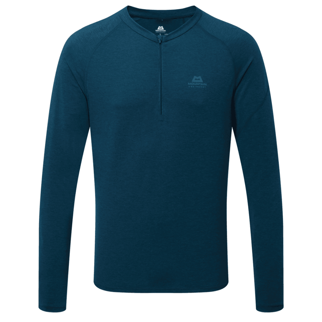 Mountain Equipment Men's Nava Long Sleeve Zip Technical Tee (Majolica Blue)