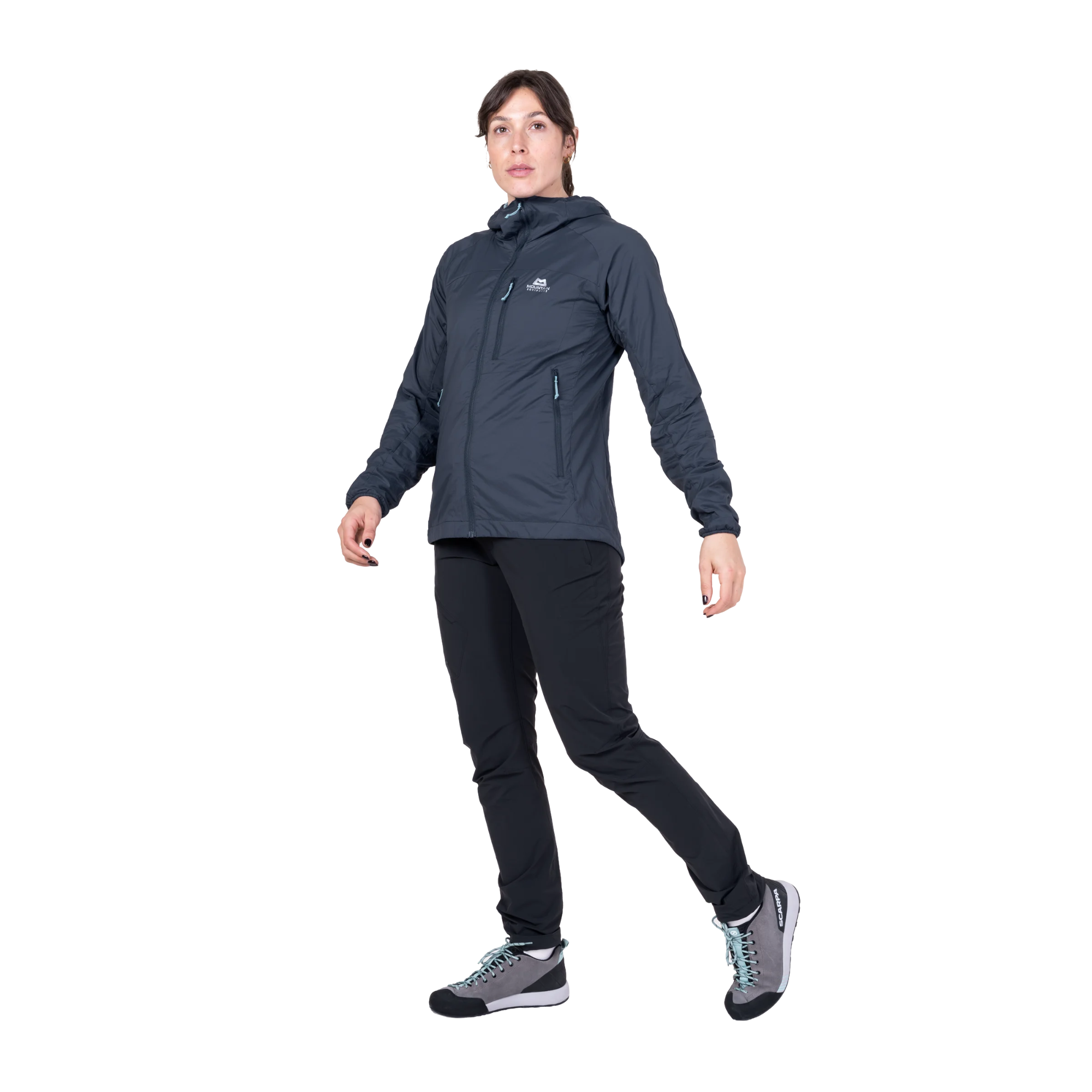 Mountain Equipment Women's Aerotherm Hooded Softshell Jacket (Blue Nights)