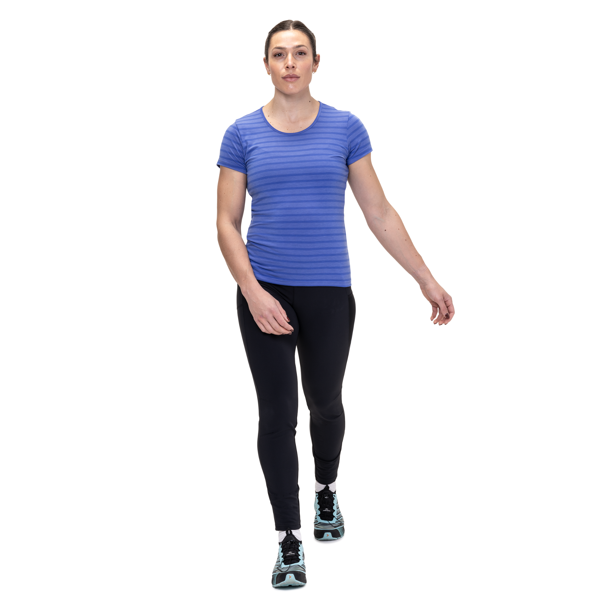 Mountain Equipment Women's Groundup Stripe Short Sleeve Technical Tee (Vivid Stripe)