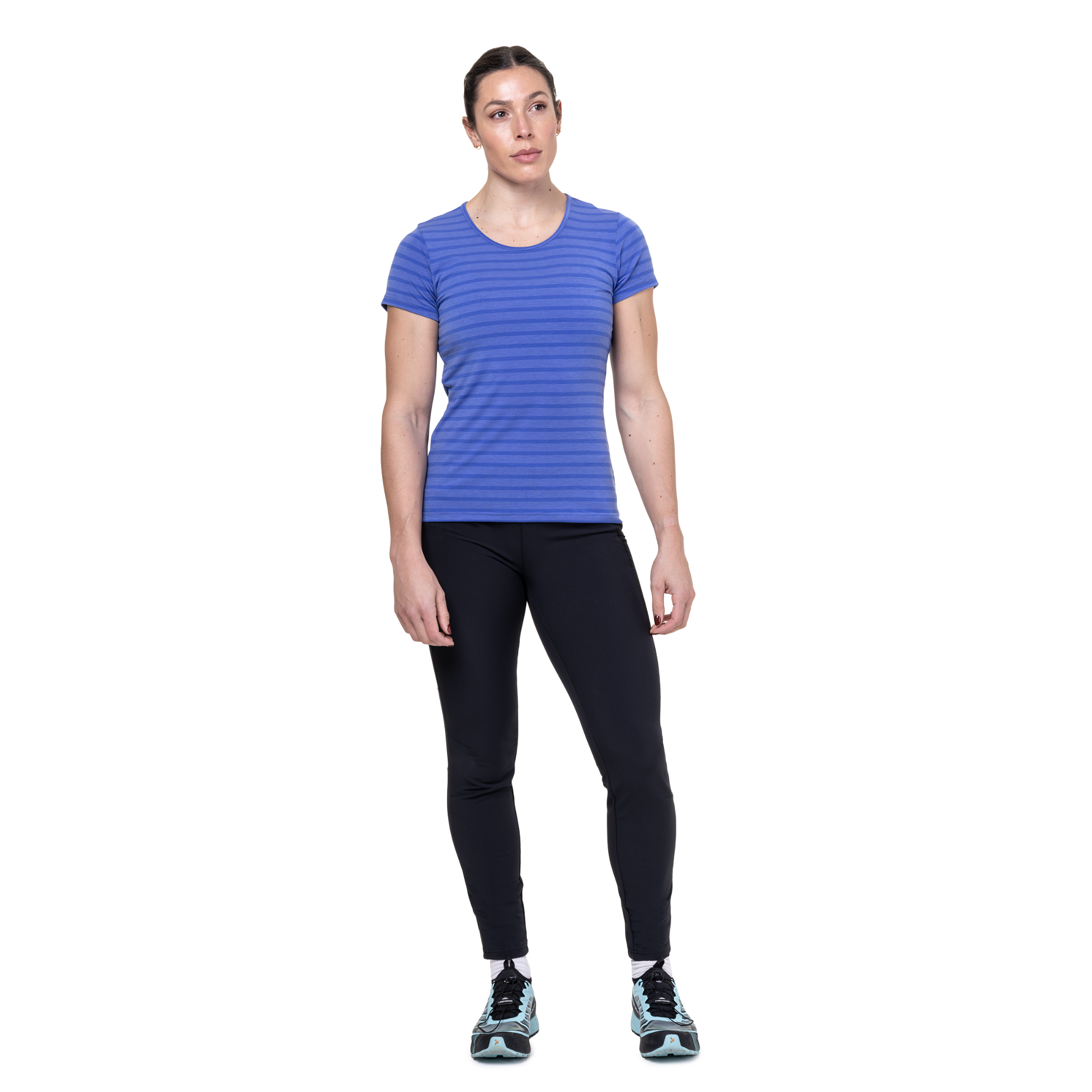 Mountain Equipment Women's Groundup Stripe Short Sleeve Technical Tee (Vivid Stripe)