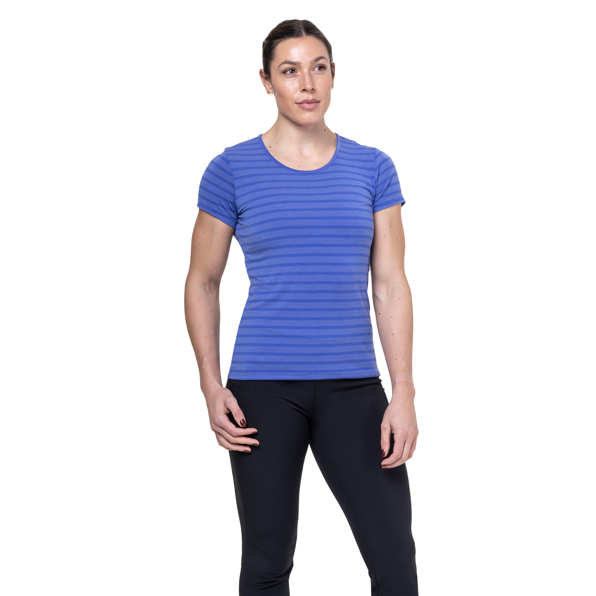Mountain Equipment Women's Groundup Stripe Short Sleeve Technical Tee (Vivid Stripe)