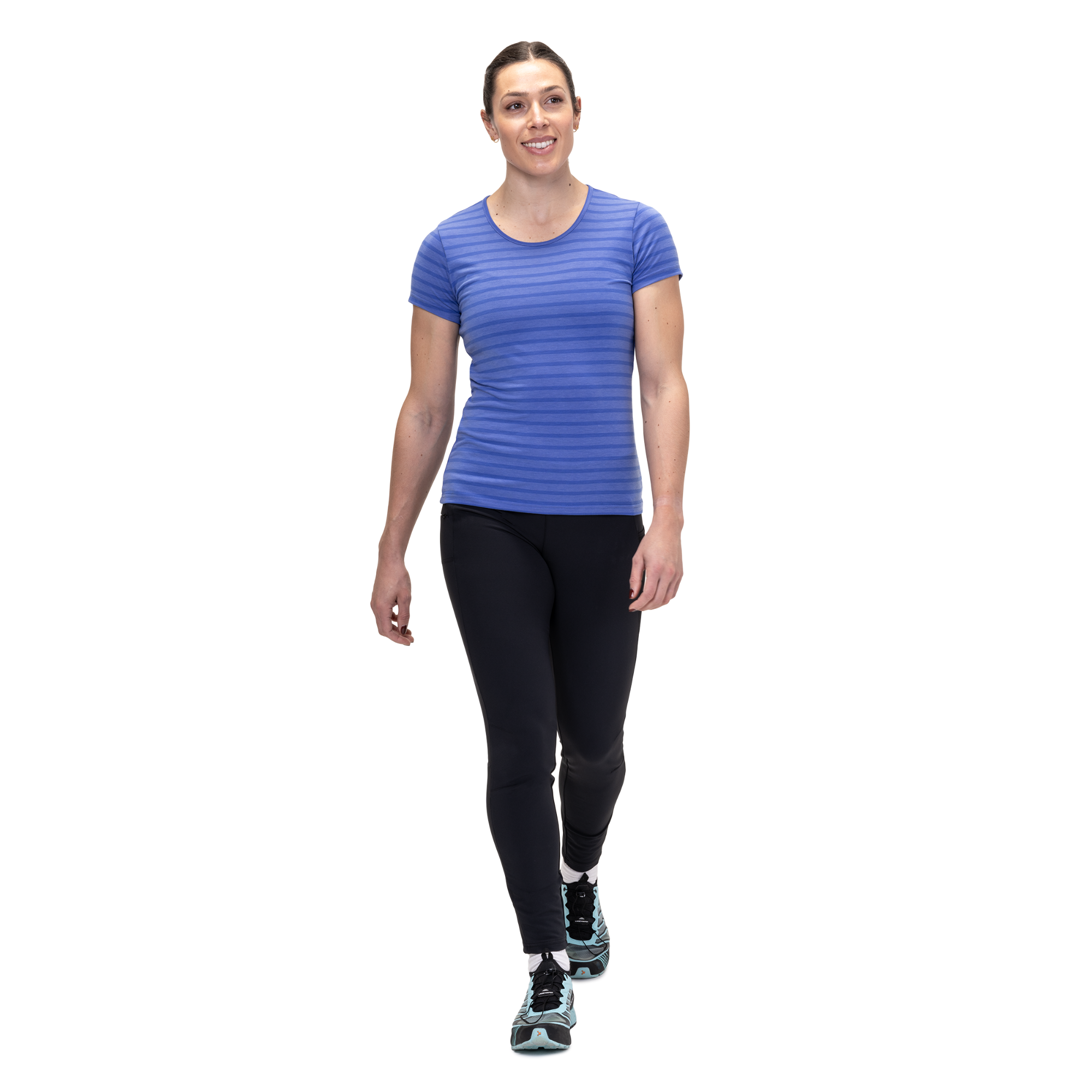 Mountain Equipment Women's Groundup Stripe Short Sleeve Technical Tee (Vivid Stripe)