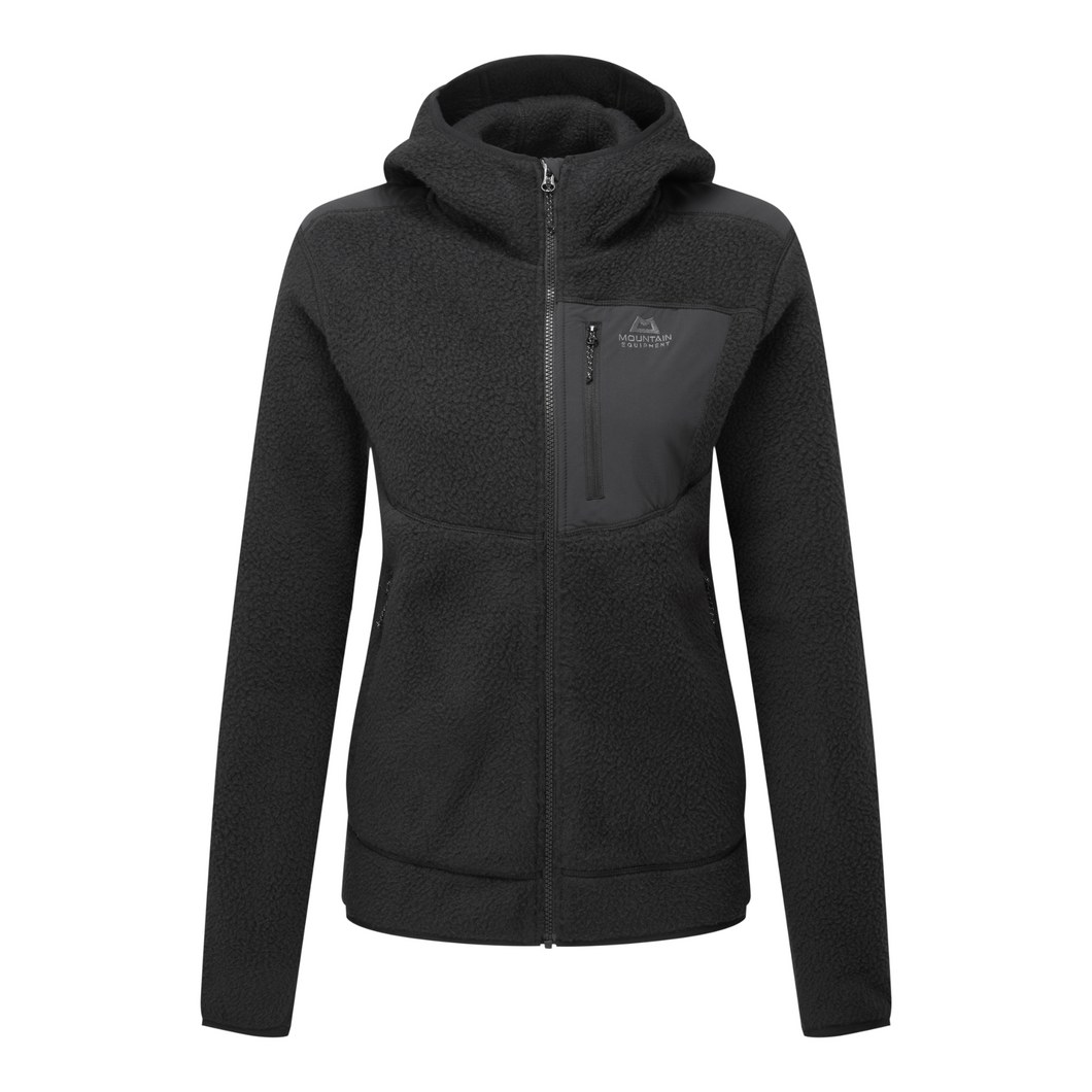 Mountain Equipment Women's Highpile Hooded Full Zip Fleece (Black)