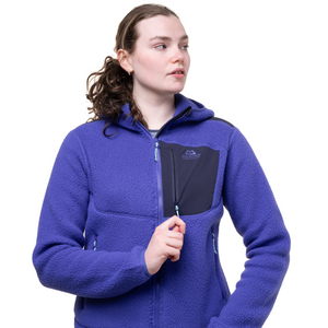 Mountain Equipment Women's Highpile Hooded Full Zip Fleece (Clematis/Cosmos)
