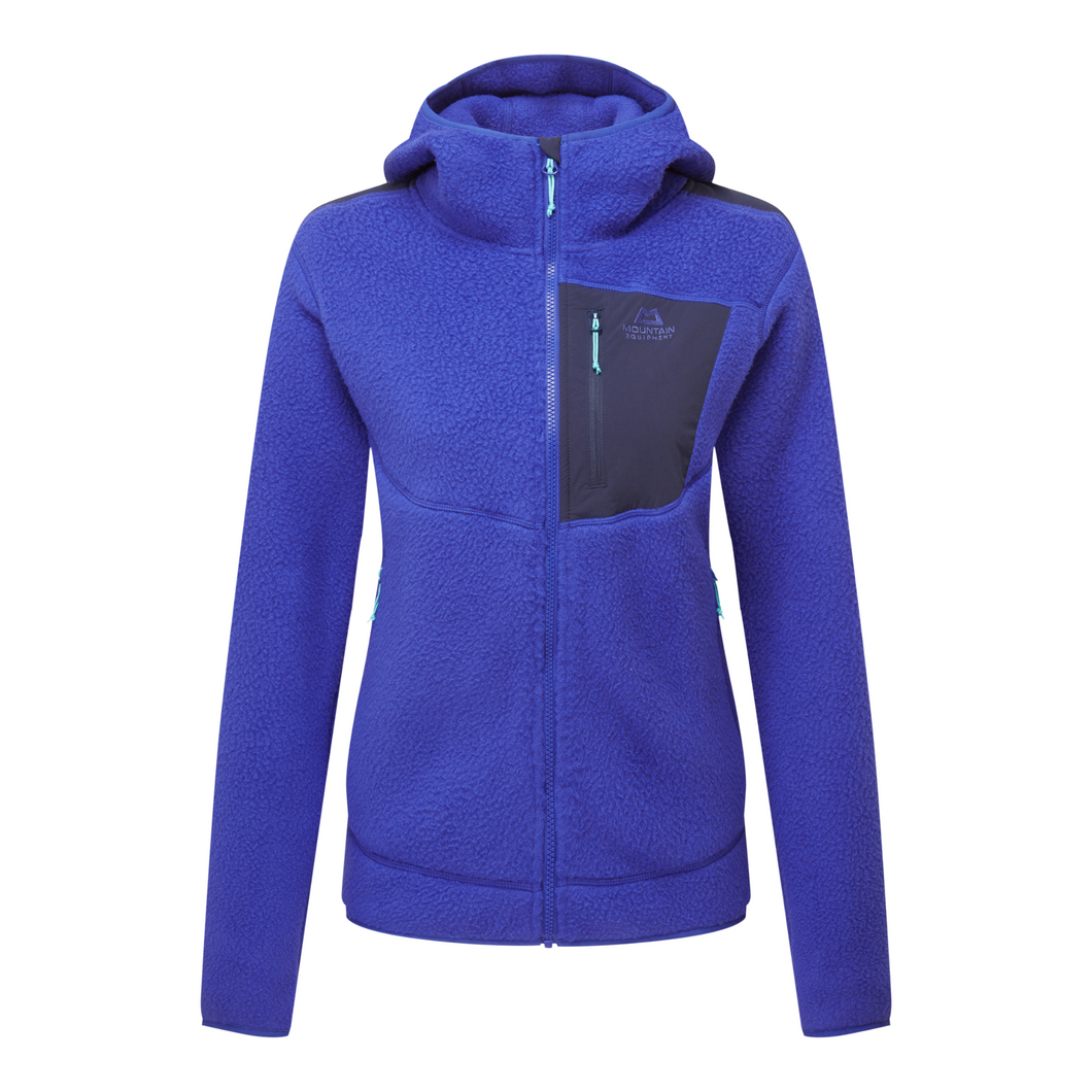 Mountain Equipment Women's Highpile Hooded Full Zip Fleece (Clematis/Cosmos)