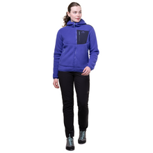 Load image into Gallery viewer, Mountain Equipment Women&#39;s Highpile Hooded Full Zip Fleece (Clematis/Cosmos)
