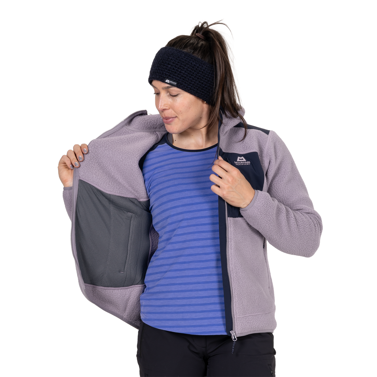 Mountain Equipment Women's Highpile Hooded Full Zip Fleece (Allium/Cosmos)
