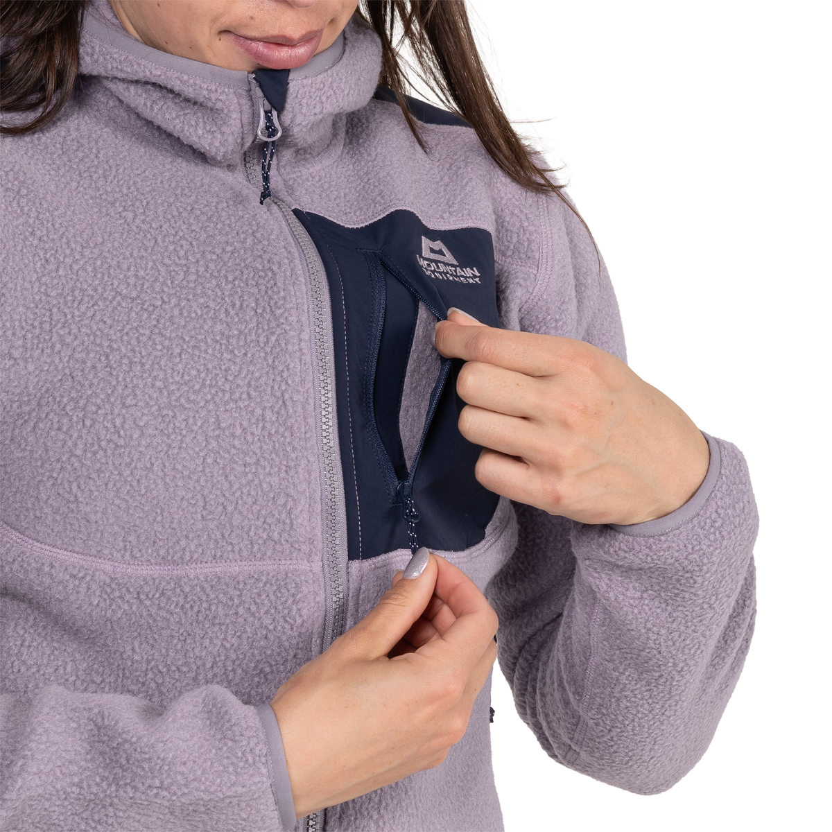 Mountain Equipment Women's Highpile Hooded Full Zip Fleece (Allium/Cosmos)