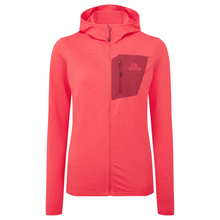 Load image into Gallery viewer, Mountain Equipment Women&#39;s Lumiko Hooded Full Zip Fleece (Hibiscus/Tibetan)
