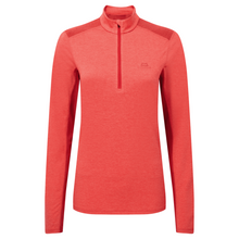 Load image into Gallery viewer, Mountain Equipment Women&#39;s Nava Long Sleeve Half Zip Technical Top (Hibiscus/Capsicum)
