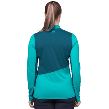 Load image into Gallery viewer, Mountain Equipment Women&#39;s Nava Long Sleeve Zip Technical Top (Topaz/Majolica)
