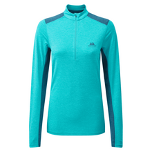 Load image into Gallery viewer, Mountain Equipment Women&#39;s Nava Long Sleeve Zip Technical Top (Topaz/Majolica)
