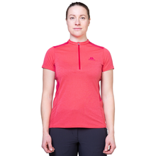 Load image into Gallery viewer, Mountain Equipment Women&#39;s Nava Short Sleeve Half Zip Technical Tee (Hibiscus/Capsicum)
