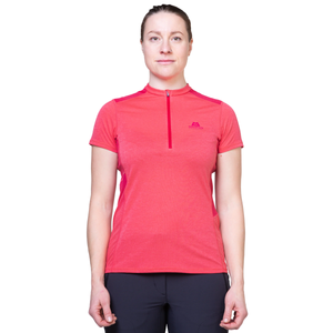 Mountain Equipment Women's Nava Short Sleeve Half Zip Technical Tee (Hibiscus/Capsicum)