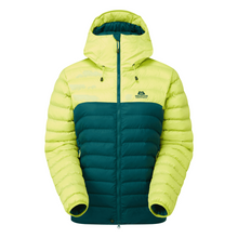 Load image into Gallery viewer, Mountain Equipment Women&#39;s Superflux Hooded Insulated Jacket (D Teal/Fresh Green)
