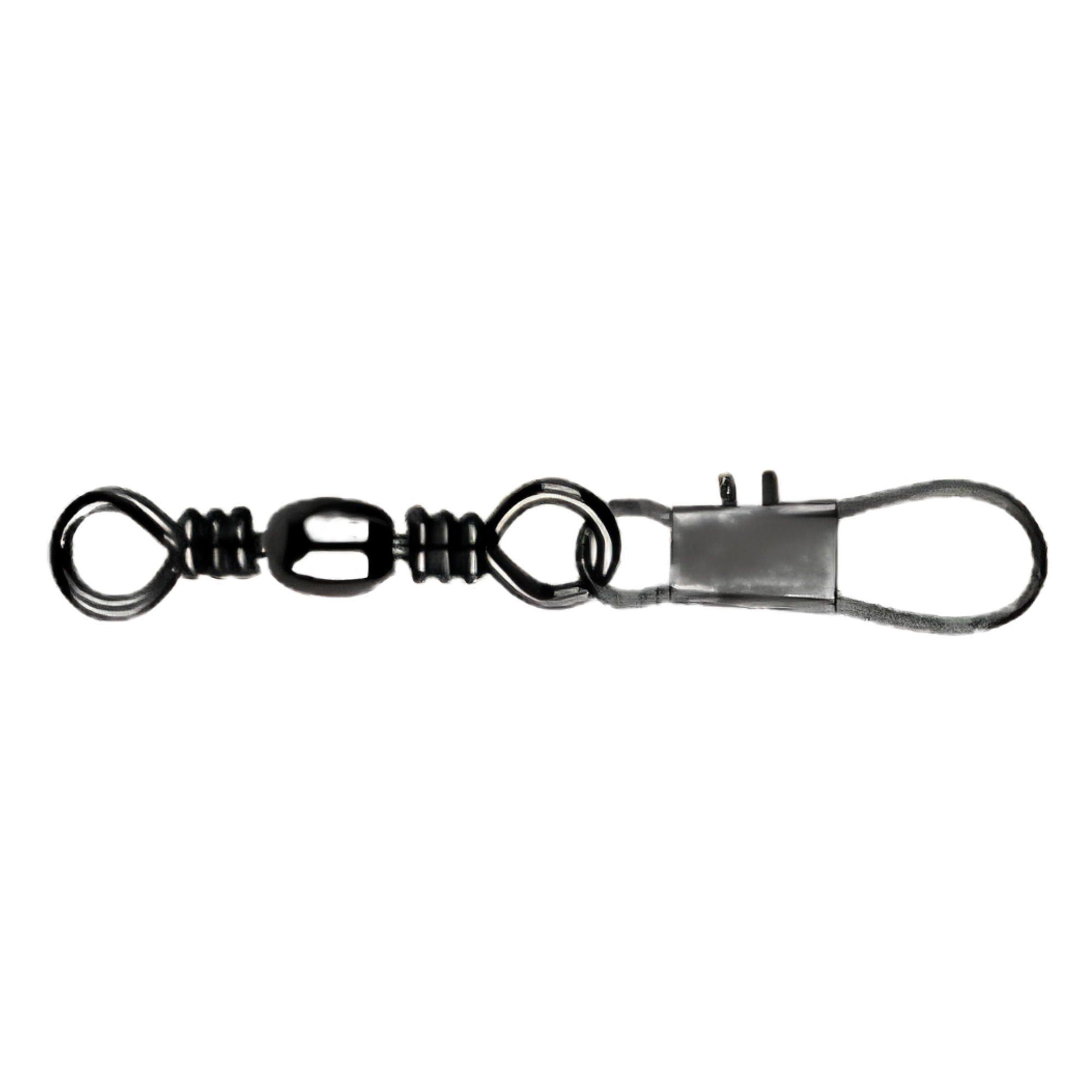 Mustad Black Barrel Swivel with Interlock Snap