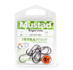Mustad Chinu Eyed Hooks (Size 1/0)(10 Pack)