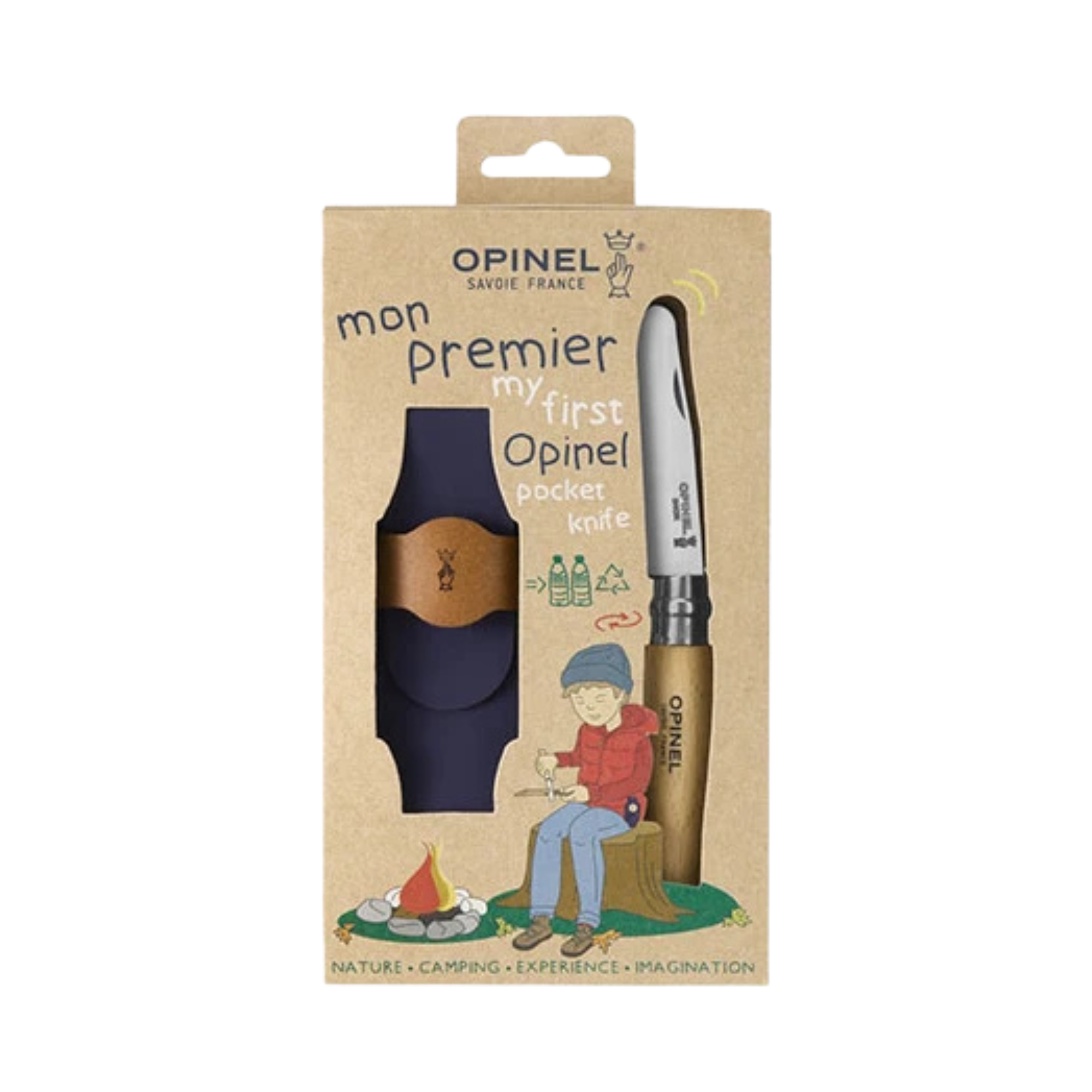 My First Opinel Kids Boxset (Round-Tipped Folding Knife + Sheath)