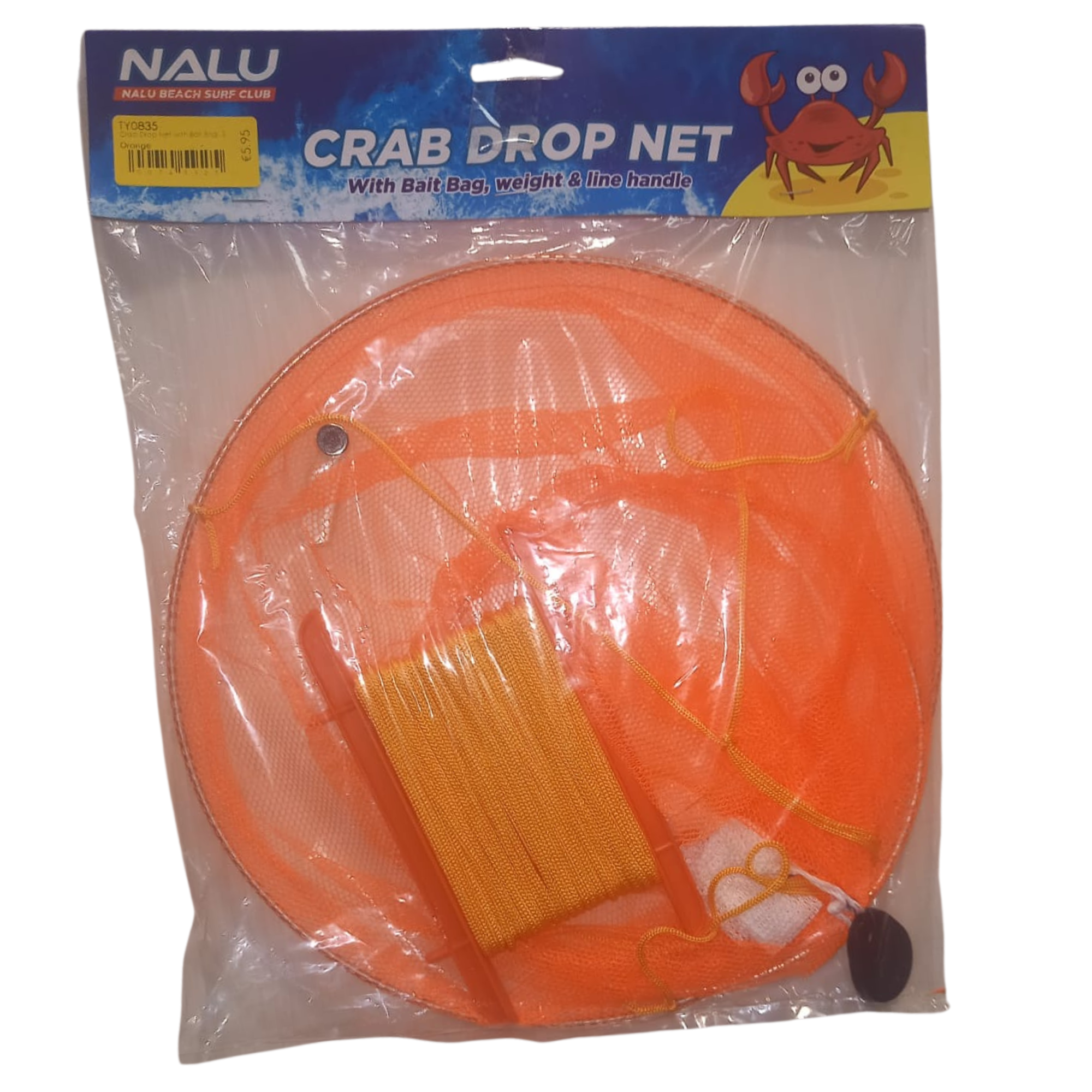 Nalu Kids Crab Drop Net with Bait Bag (Orange)