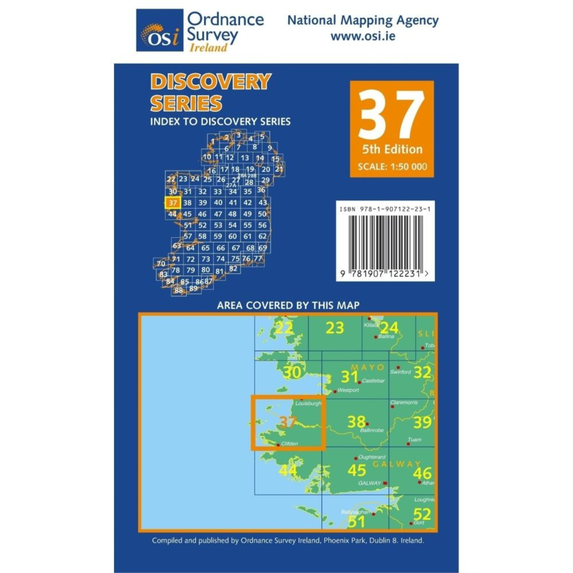 OSI Discovery Map 37 - Laminated (Part of Galway & Mayo)(1:50,000)