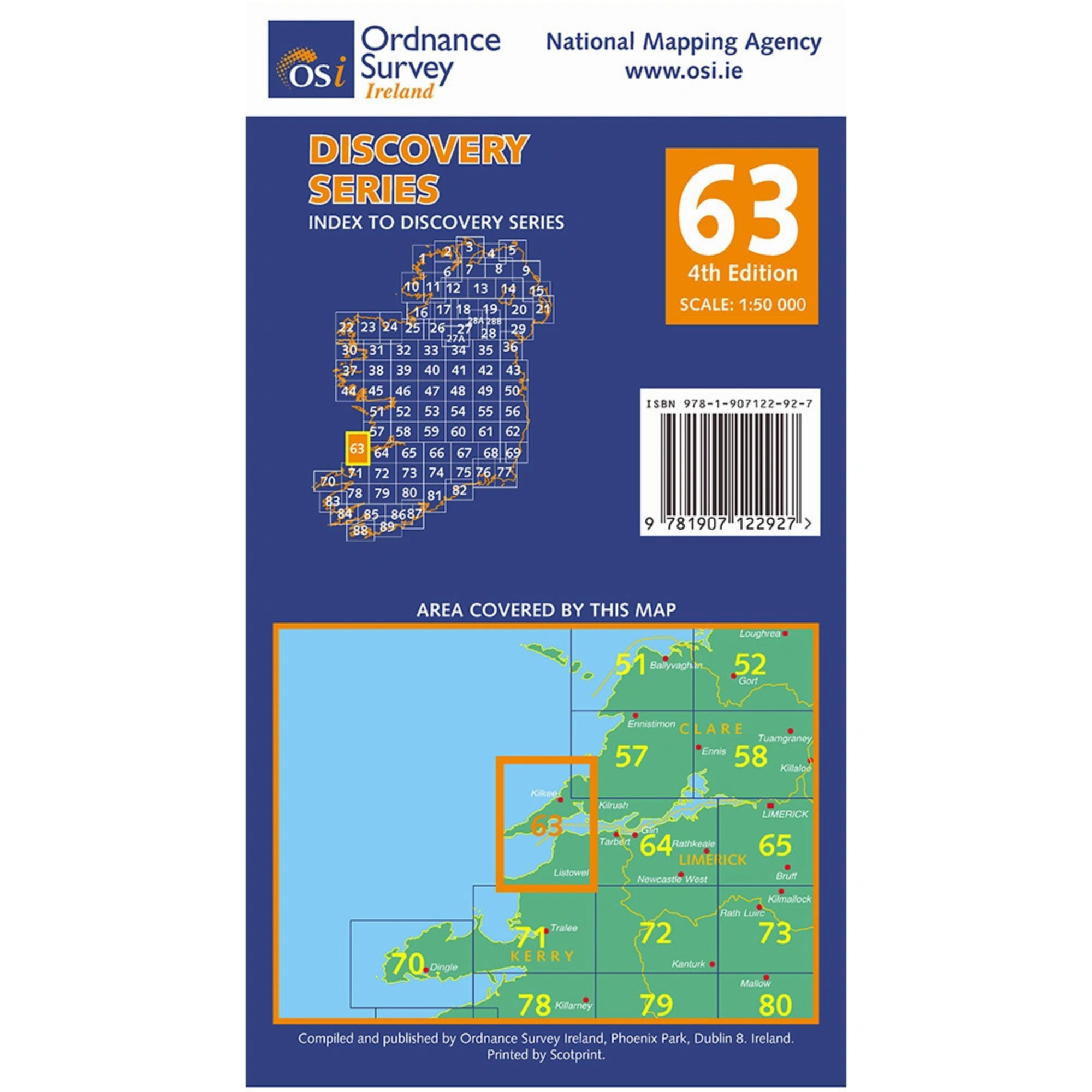 OSI Discovery Map 63 Part of Clare & Kerry 1:50,000 OSI63
