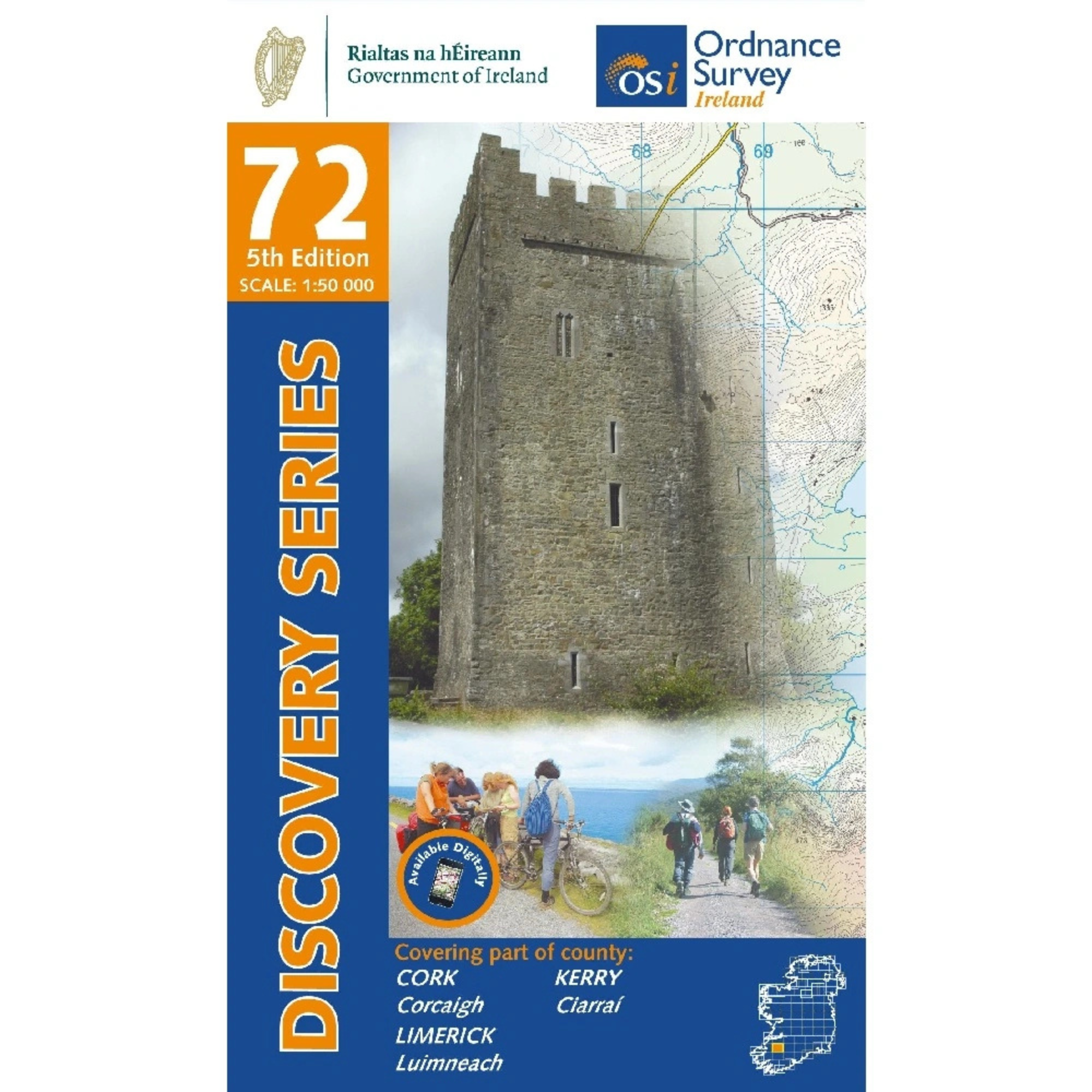 OSI Discovery Map 72 Part of Cork, Kerry &  Limerick 1:50,000 OSI72