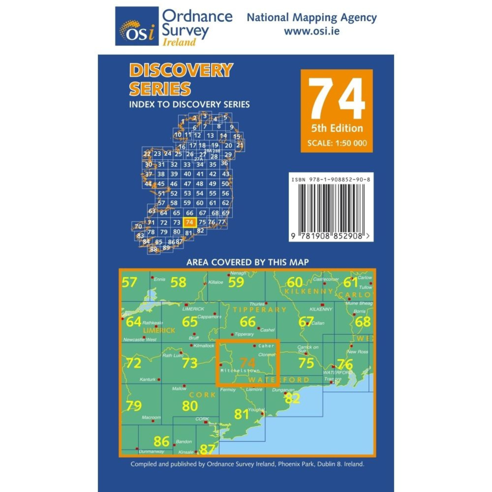 OSI Discovery Map 74 (Part of Cork, Limerick, Tipperary & Waterford)(1:50,000)