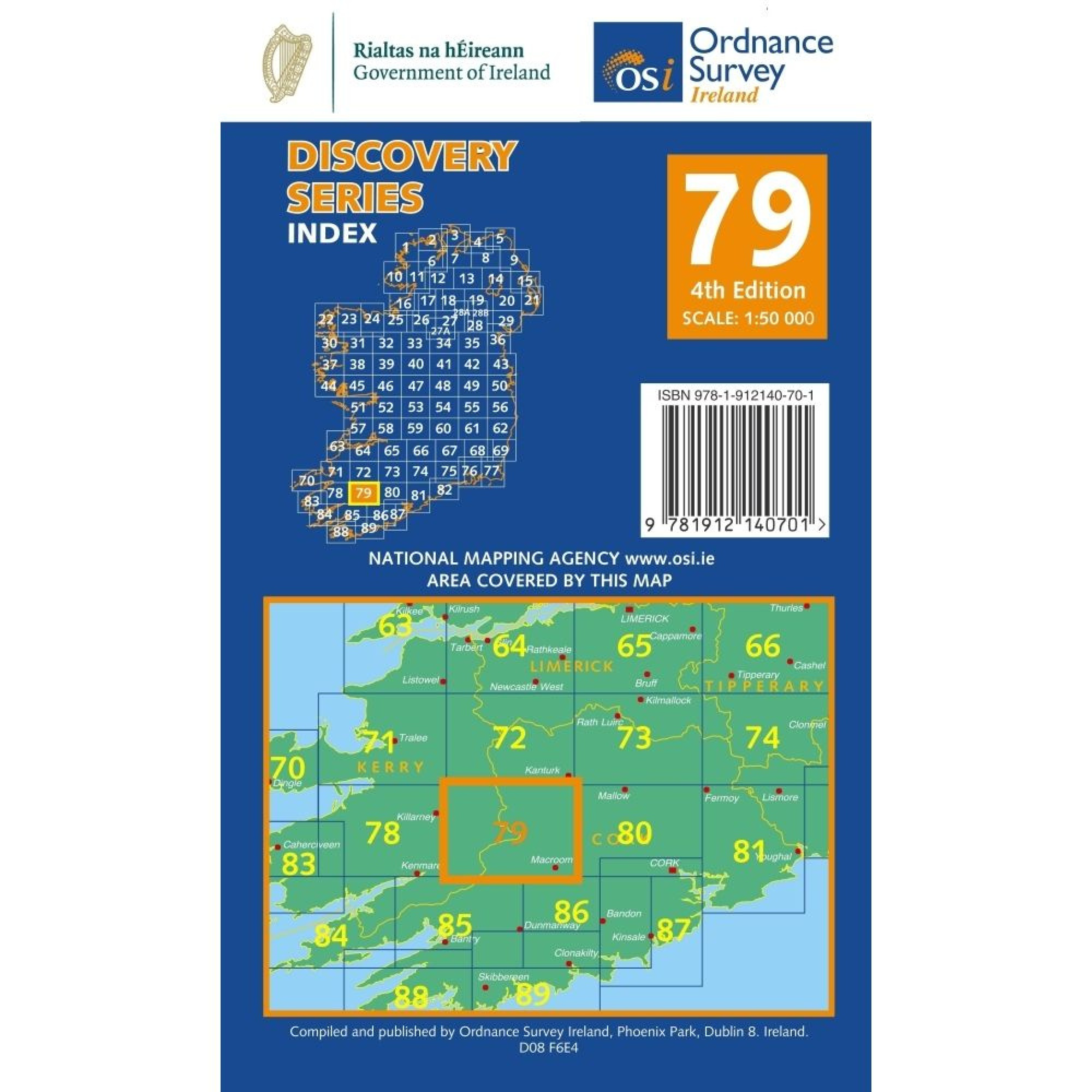 OSI Discovery Map 79 - Laminated (Part of Cork & Kerry)(1:50,000)