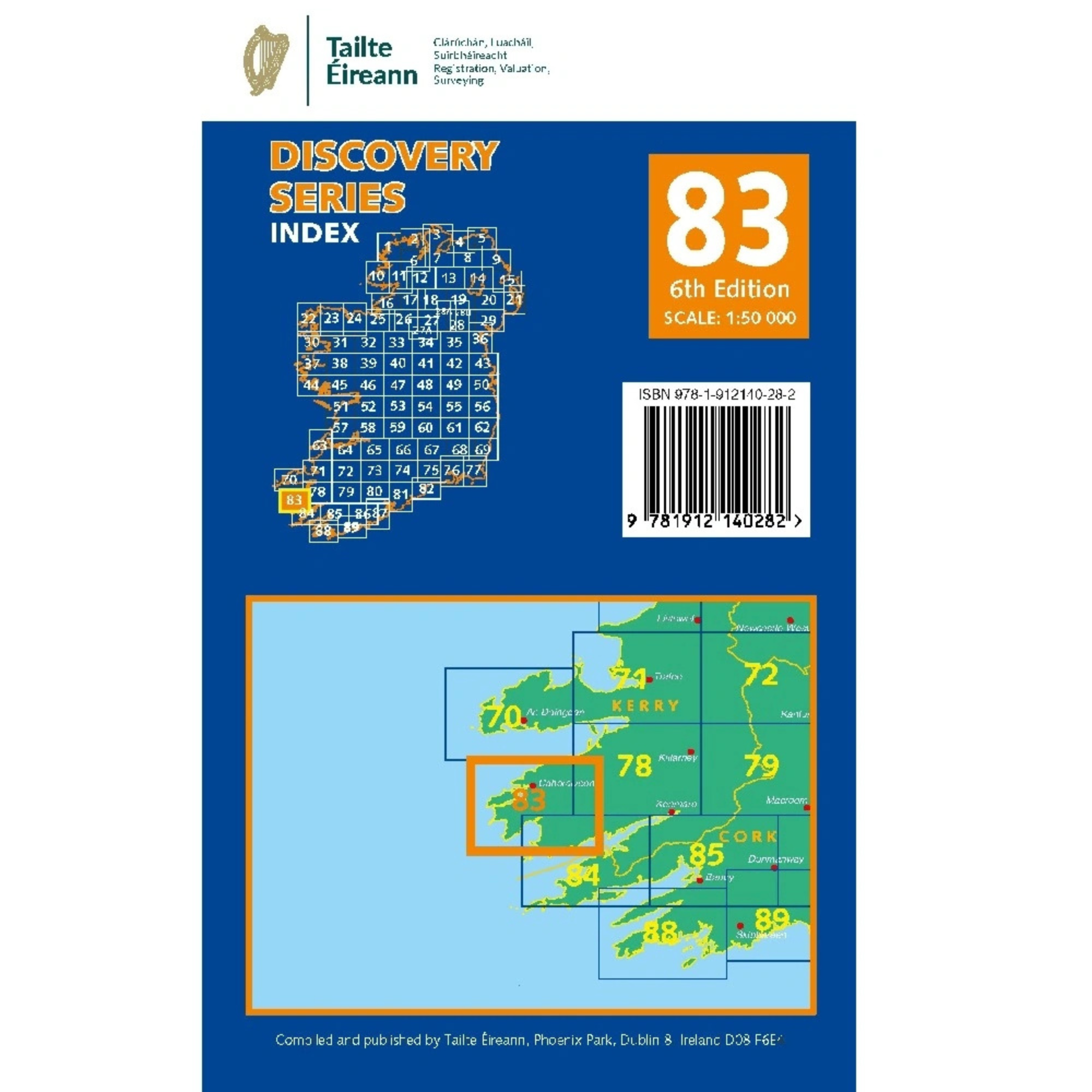OSI Discovery Map 83 Laminated Part of Kerry 1:50,000 OSI83LF
