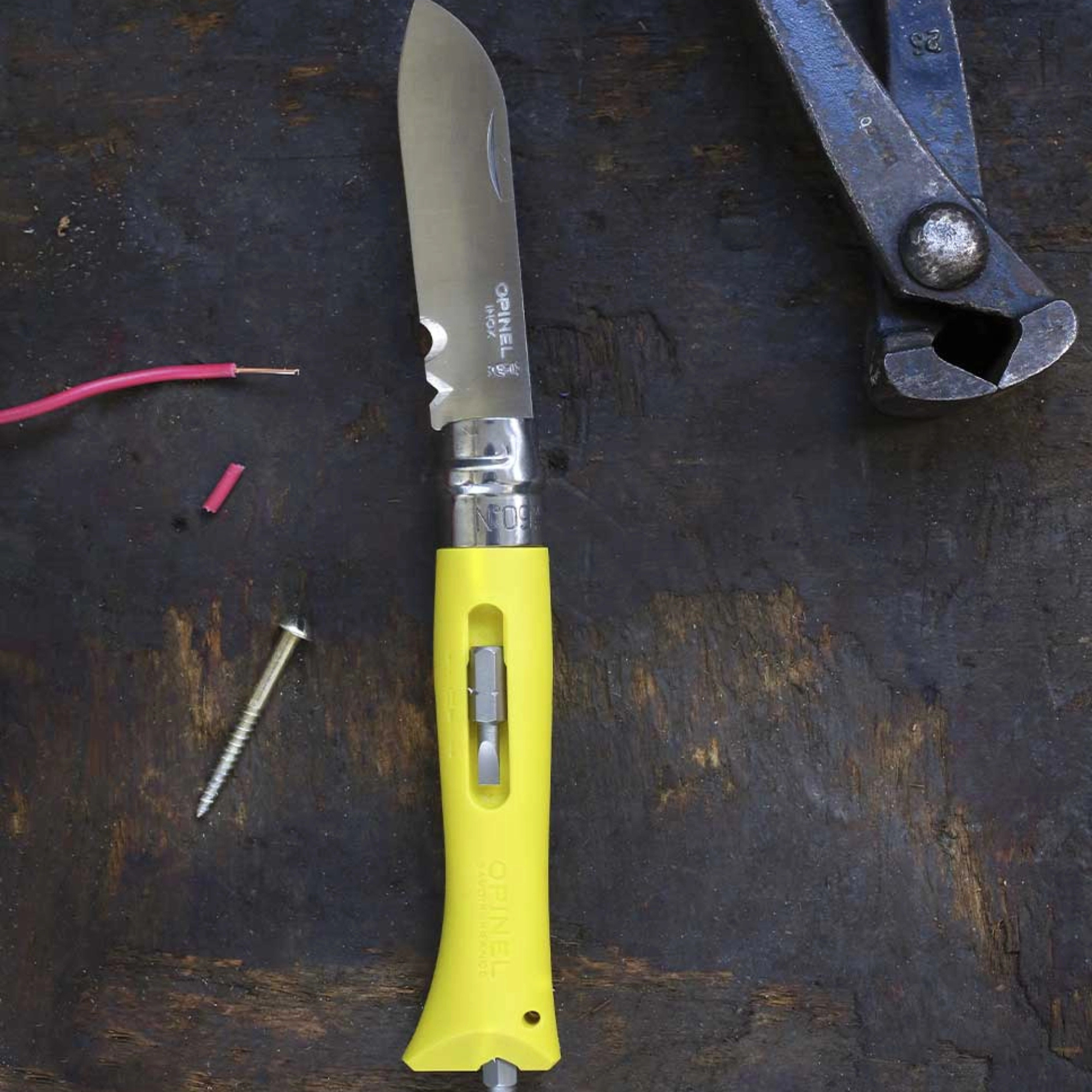 Opinel #9 DIY Stainless Steel Folding Tool Knife (Yellow)