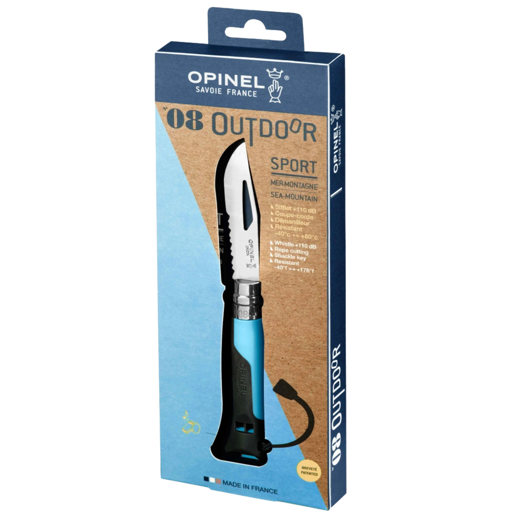 Opinel #8 Stainless Steel Outdoor Knife (Blue)