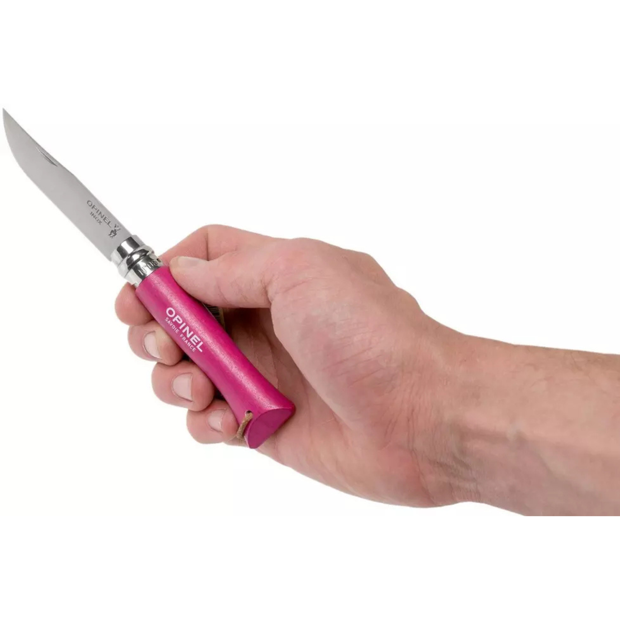 Opinel #6 Stainless Steel Bushwhacker Trekking Folding Pocket Knife (Raspberry)