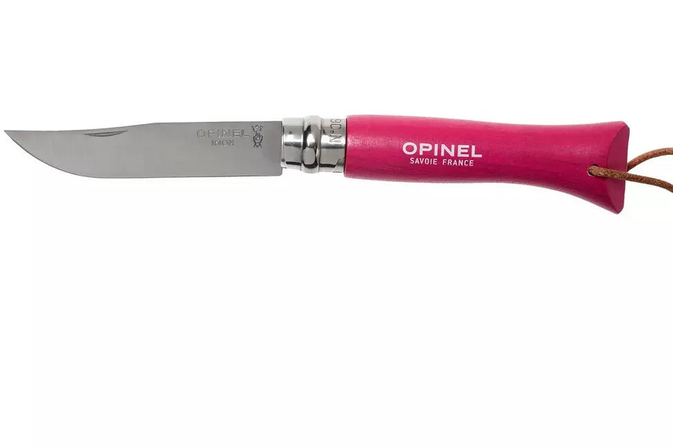 Opinel #6 Stainless Steel Trekking Folding Pocket Knife (Strawberry)