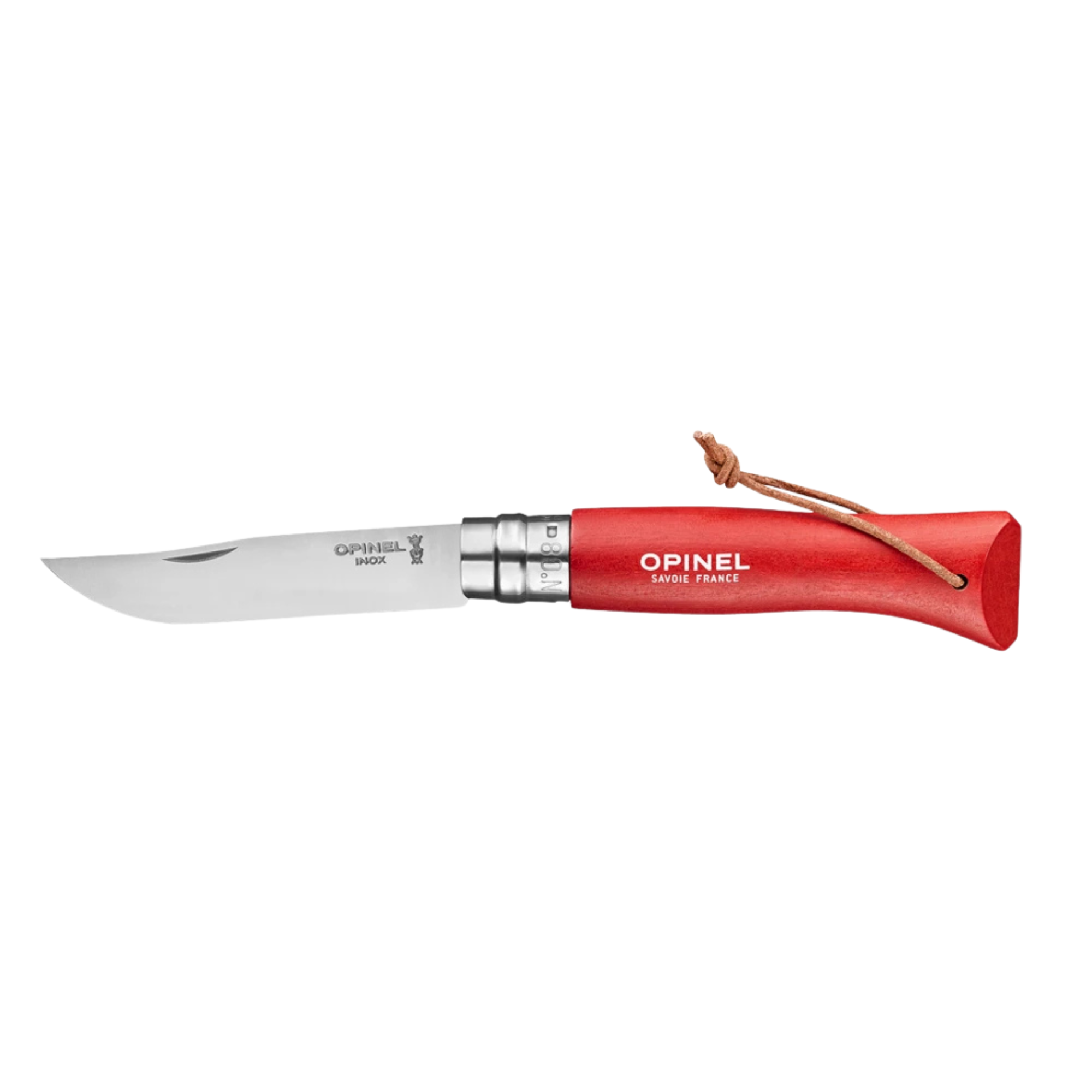 Opinel #8 Stainless Steel Bushwhacker Trekking Folding Pocket Knife (Red)