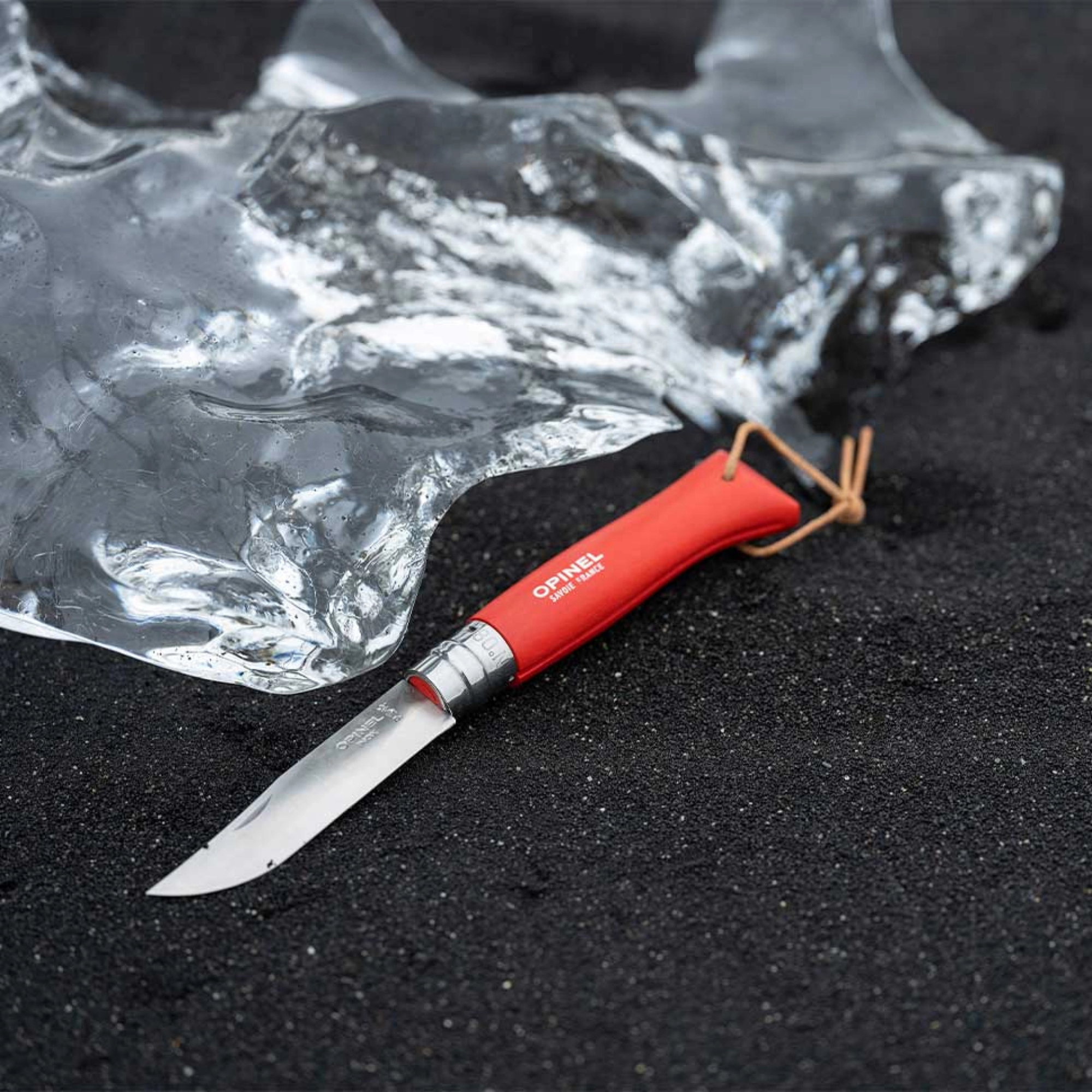 Opinel #8 Stainless Steel Bushwhacker Trekking Folding Pocket Knife (Red)
