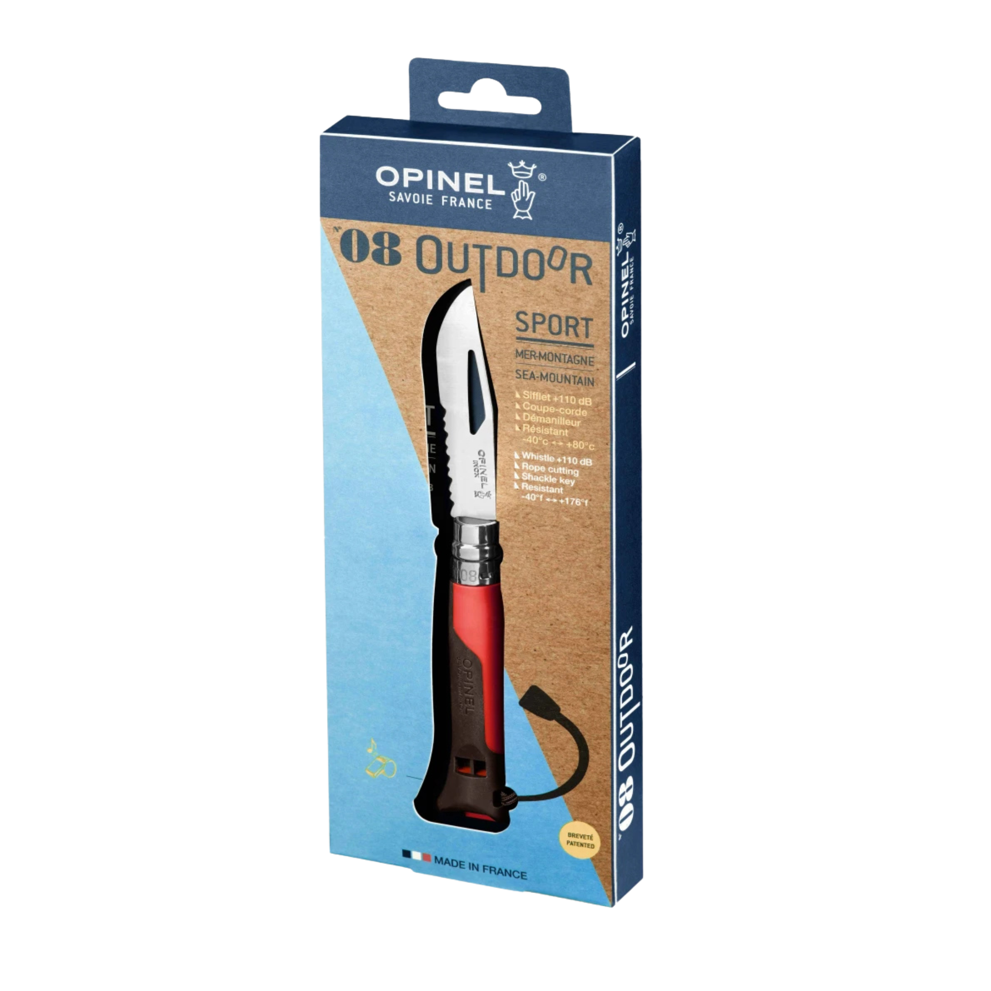 Opinel #8 Stainless Steel Outdoor Knife (Earth/Red)
